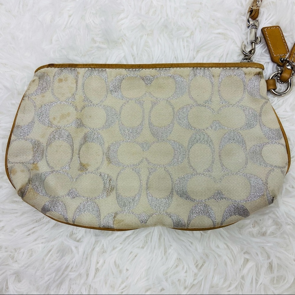 COACH white & silver C print wristlet wallet - Picture 13 of 15